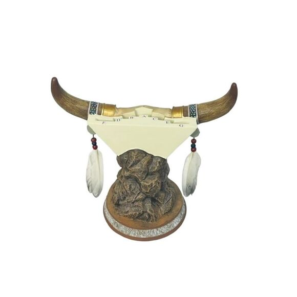 Bradford Exchange Mystic Spirit Display Sacred Meeting Bull Skull Horn Figure - Picture 7 of 10